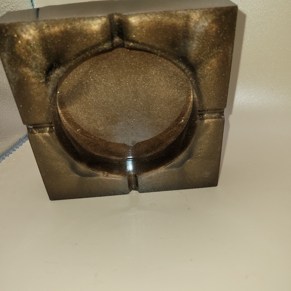 Hand Crafted Metallic Brown Ashtray